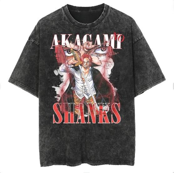 SHANKS VINTAGE TEE , For Unisex , Gift for fan anime Menswear Top