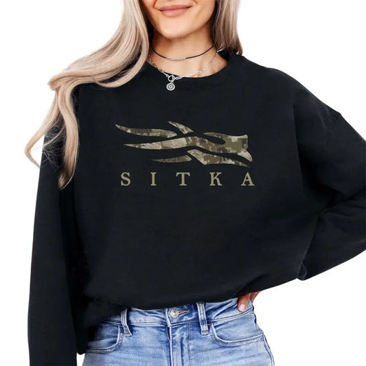 SITKA Hunting Camo Outdoor Gear tactical Unisex T-shirt Sweatshirt Hoodie, Durable and Comfortable Classic Pullover Hoodie, Icon Optifade Pullover Hoodie - Black Subalpine Shirt