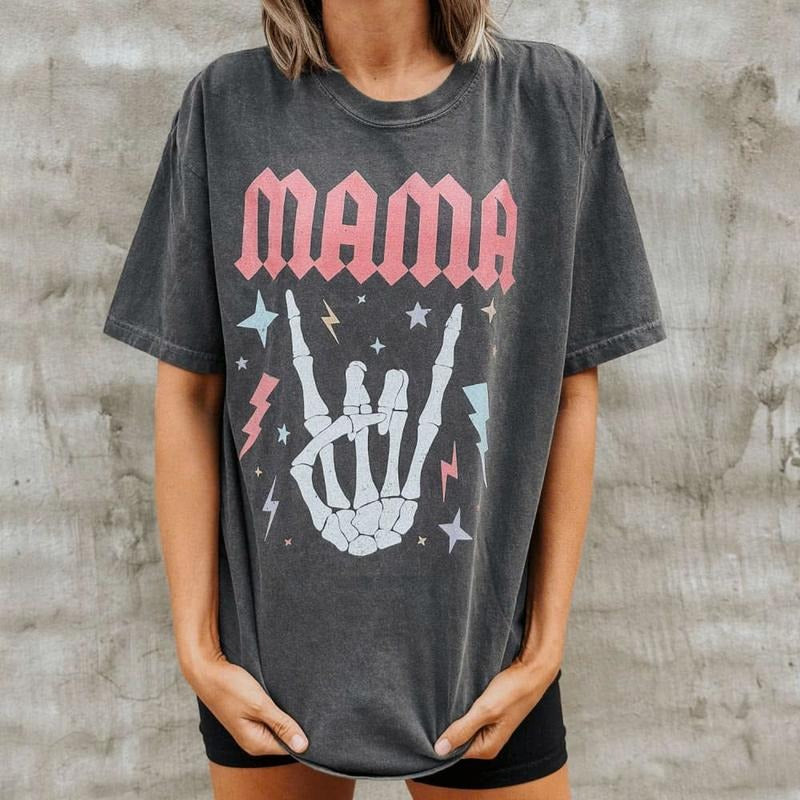 SKELETON MAMA TEE Cotton Fabric