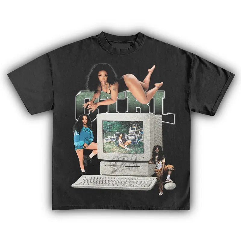 SZA Ctrl Vintage T-Shirt Rapper Graphic Tee Rap Hip Hop Y2k Merch Men Women Fans Menswear Top