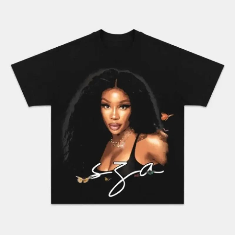 SZA Graphic Music Big Face T-Shirt - Stylish and Modern Look
