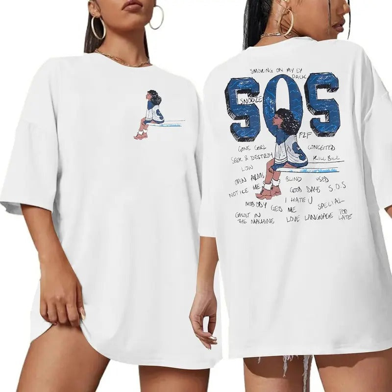 SZA Shirt - SZA SOS Album Vintage Graphic Tee Shirt Merch Men Women Top Womenswear