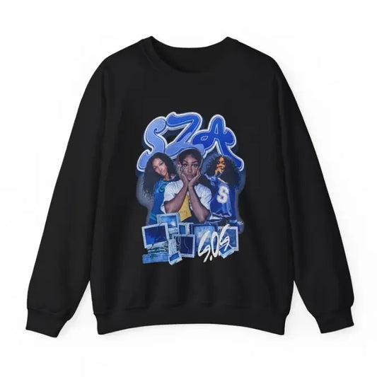 SZA Sweatshirt Black, Vintage Rap Sweatshirt SZA HipHop Graphic Print