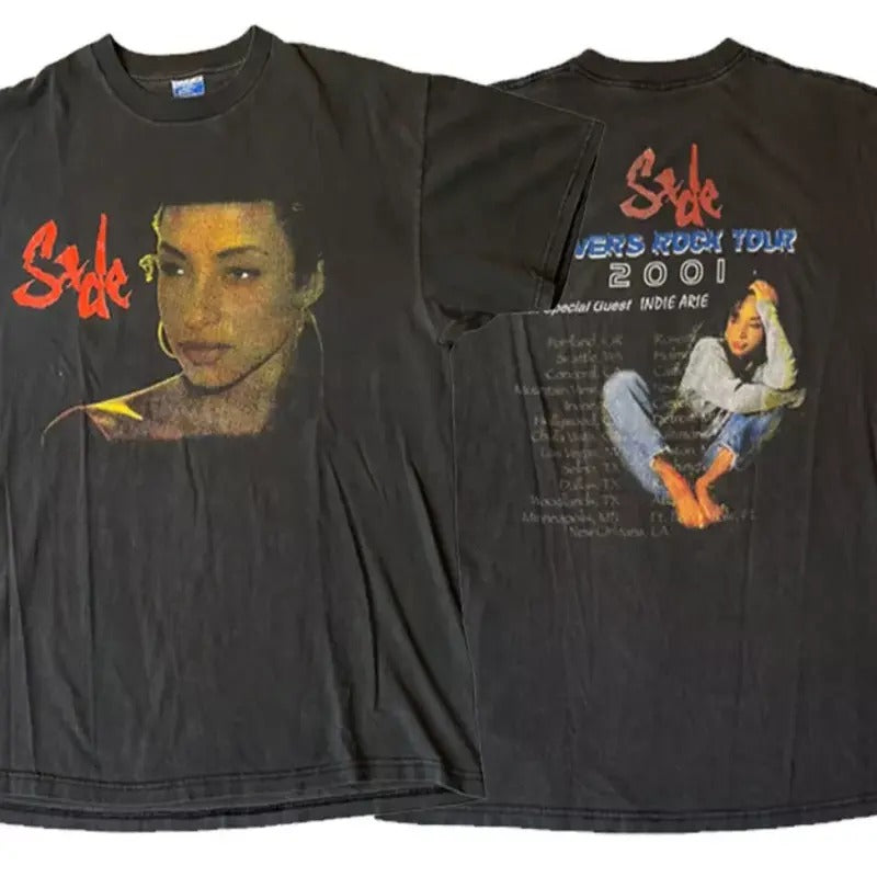 Sade Love Tour T-Shirt, Vtg 90s Sade Album Concert T-Shirt Crewneck Underwear Menswear Streetwear Tropical Bestie