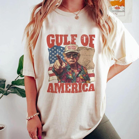 [Sale Off 65%] Funny Trump Gulf of America Shirt, Viral Gulf of Mexico to Gulf of America, Gulf of America Trump Shirt, Funny Trump Shirt