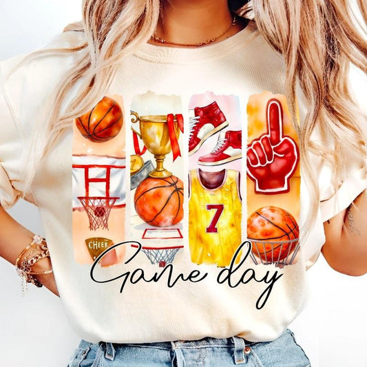 [Sale To 45% Off] Game Day Basketball Coquette T-Shirt, Basketball Bow Shirt, Basketball Mama T-Shirt, Gift For Mom, Mother's Day Gift