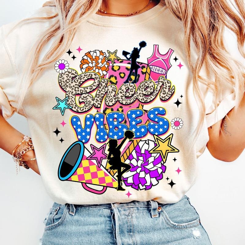 [Sale To 45% Off] Retro Cheer T-Shirt, Cheer T-Shirt, Cheer Vibes Shirt, Retro Vibes Shirt, Gift Ideas, Mother's Day Gift