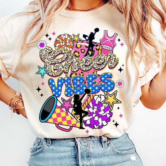 [Sale To 45% Off] Retro Cheer T-Shirt, Cheer T-Shirt, Cheer Vibes Shirt, Retro Vibes Shirt, Gift Ideas, Mother's Day Gift