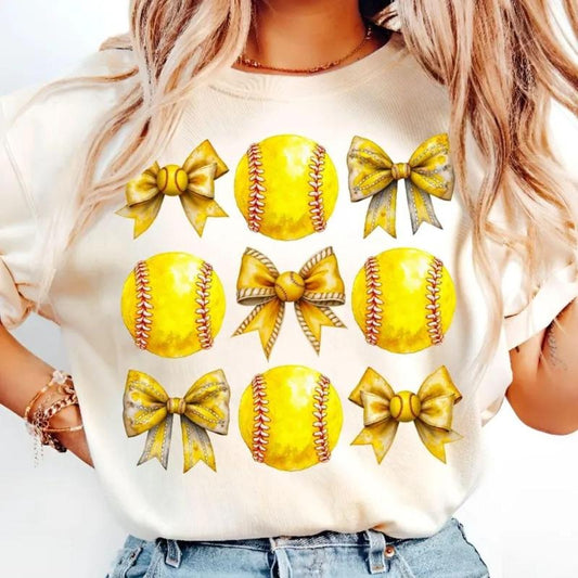 [Sale To 45% Off] Retro Softball T-Shirt, Softball Mama Shirt, Coquette Bow Softball T-Shirt, Game Day Shirt , Gift for Moms, Gift Ideas