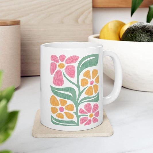 [Sale To 50% Off] Subtle Anti-Trump Flowers Mug, Fck Donald Trump Coffee Cup Mug, Anti-Maga Not My President, Gift for Democrat