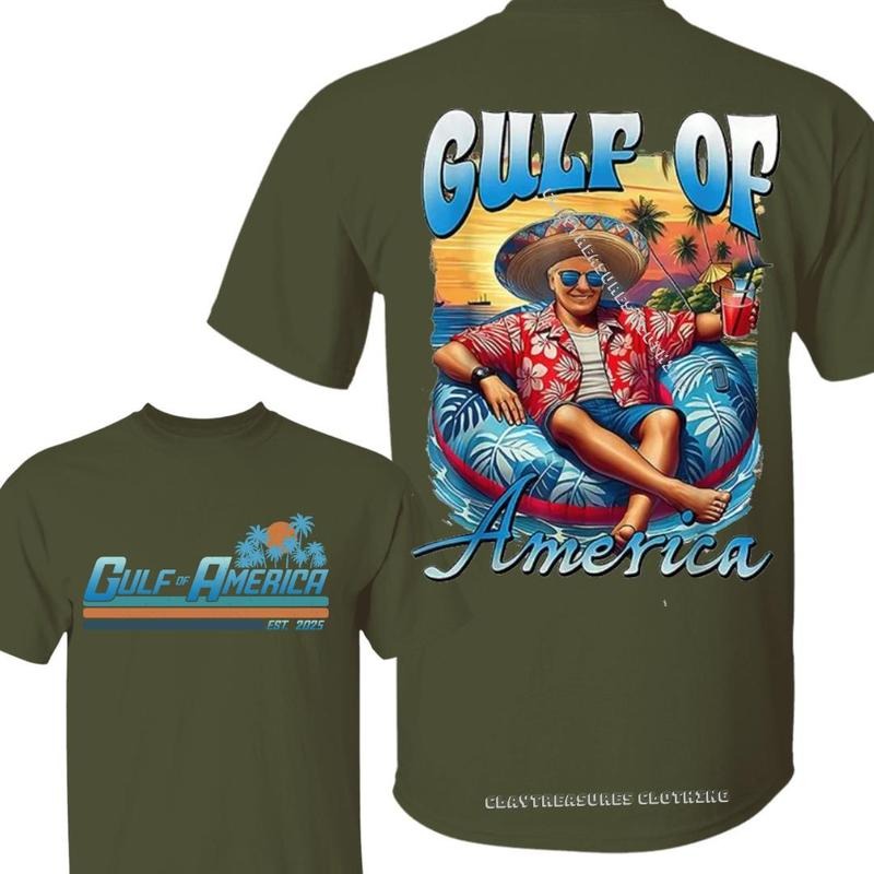 [Sale Up To 40%] Trump Gulf Of Usa America Retro Unisex Tshirt Gulf Of America Est 2025 Gulf Of Usa Beach Lover Gift Summer Vacation Outfit