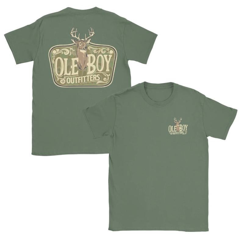[Sale Up To 45%] Ole Boy Buck Mount T-Shirt - Classic Deer Hunting Graphic Tee, Premium Cotton, Vintage Outdoor Style, Perfect for Hunters, Wildlife Lovers & Casual Wear Man Top Crewneck Tropical Menswear
