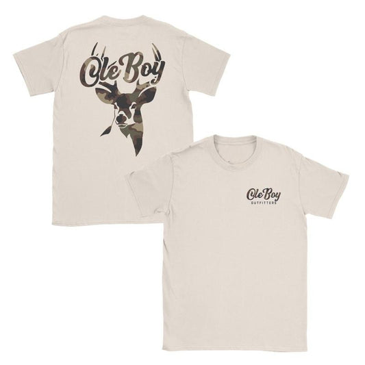 [Sale Up To 45%] Ole Boy Camo Deer Hunting T-Shirt - Classic Fit, Soft Cotton, Perfect for Hunters & Outdoor Enthusiasts, Great Hunting Gift Menswear Crewneck Tropical Man Top