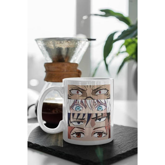 [Sale Up To 50%] JJK Eyes Mug, Gojo Yuji Megumi Anime Gift, 11oz Mug for Otaku Fans