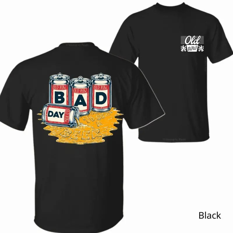 [Sale Up To 60%] Old Row Beer Bad Day To Be A Beer Empties Short Sleeve 90s Retro Short Sleeve Vintage Shirt Graphic Tee 80s Crewneck Tropical Man Top