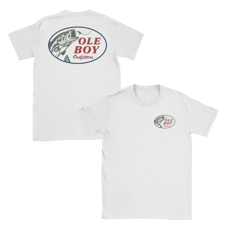 [Sale Up To 60%] Ole Boy Lured In Bass Fishing T-Shirt - Classic Fit, Soft Cotton, Perfect for Anglers & Outdoor Enthusiasts, Great Fishing Gift Top Man Crewneck Tropical Menswear