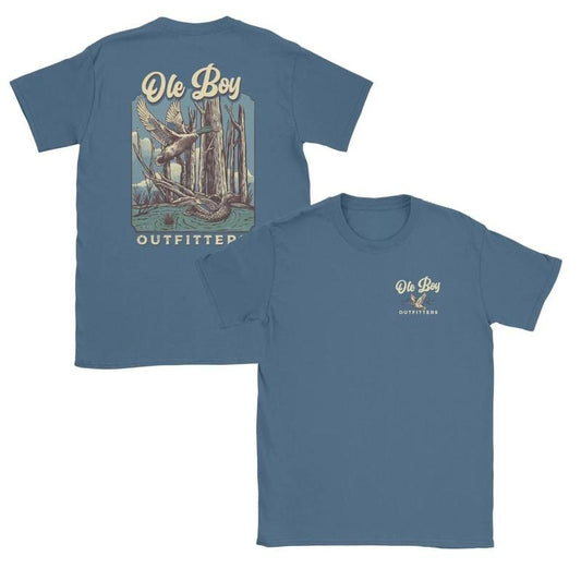 [Sale Up To 60%] Ole Boy Mallard Marsh T-Shirt - Vintage Duck Hunting Graphic Tee, Soft Cotton, Classic Fit, Outdoor Waterfowl Apparel, Perfect Gift for Hunters & Nature Lovers Man Top Menswear Crewneck Tropical