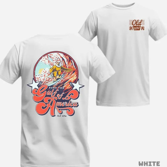 [Sale Up To 60%] Surf The Gulf Of America Old Row Shirt 90s Vintage Retro Shirt Graphic Tee Crewneck Casual Tropical Streetwear Man Top Menswear