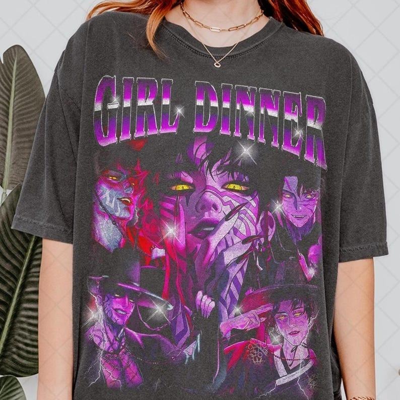 [Sale up to 30%] Limited Comfort Colors Girl Dinner Jinu T-Shirt, Girl Dinner Jinu Saja Boys Hunter Bootleg Fan T-Shirt,Gift For Women and Man Unisex T-Shirt