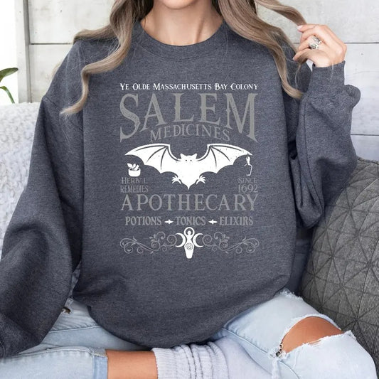 Salem Apothecary Halloween Sweatshirt, Retro Style Halloween T-Shirt, Salem Witches Hoodie, Salem Sweatshirt, Salem Since 1692 Hoodie