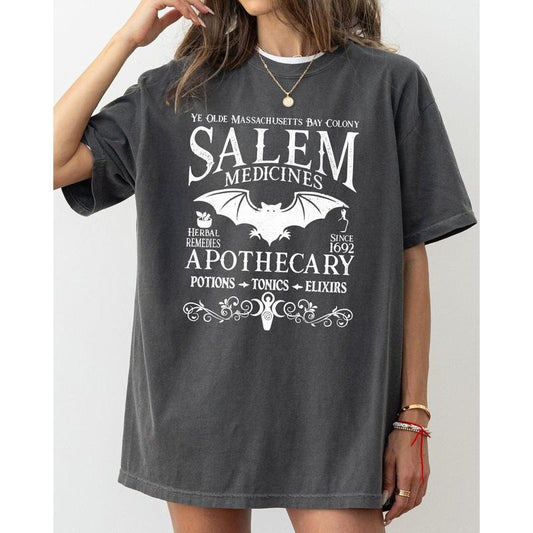 Salem Medicines, Spooky, Skeleton, Ghost, Witch, Skull, Aesthetic, Meme, Halloween, Costume, Tshirt, Women's, Comfort Colors Tee, Spooky, Tshirt, Witch, Pumpkin, Ghost, Skeleton