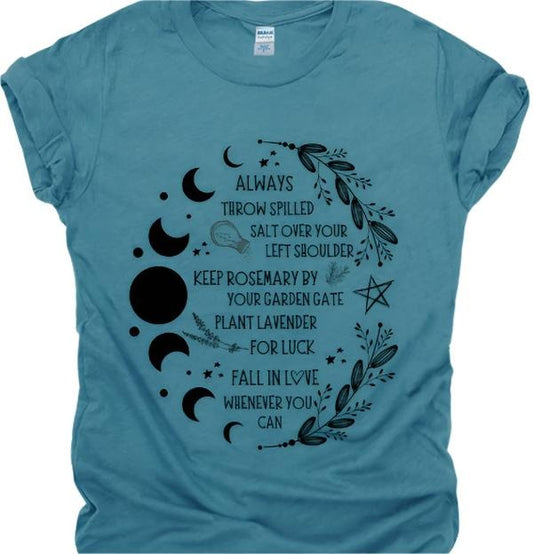 Salt Rosemary Lavender Luck | Practical Magic T-shirt Top Womenswear Comfortable