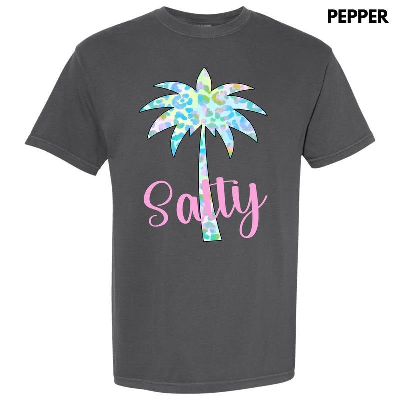 Salty Palm Tree Comfort Colors T-Shirt 'NLB'