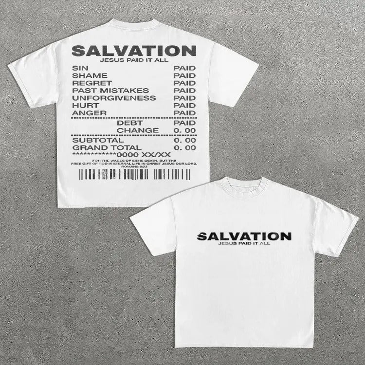 Salvation Jesus Paid It All Art Graphic Cotton T-Shirt