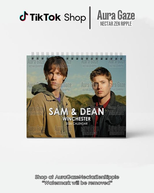 Sam & Dean Winchester 2026 Wall Calendar Planner, Unique Holiday Gift, Fan Gift, Gift For Her, Sam Winchester & Dean Winchester Celebrity Crush Merch