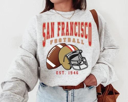 San Francisco Football Sweatshirt, Vintage Unisex San Francisco Crewneck, Gift for Football Fan, Oversized San Francisco Sweatshirt