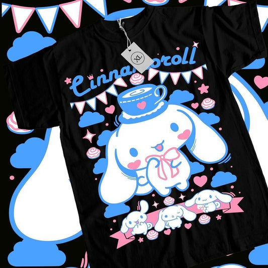 Sanrio Cinnamoroll T-Shirt S-4XL Anime Manga Funny Friends Girl Tee shirt Tshirt S-4XL