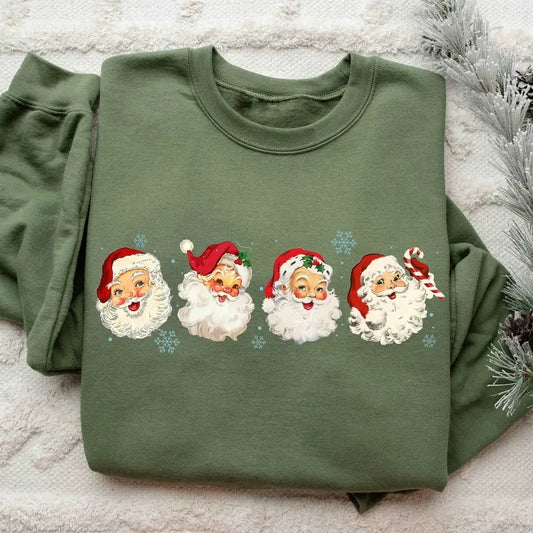 Santa Christmas Sweatshirt, Christmas Santa Sweatshirt, Retro Santa Shirt Gift for Women, Santa Sweatshirt