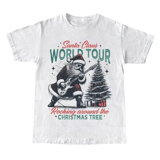 Santa Claus World Tour Christmas Shirt, Rocking Around The Christmas Tree