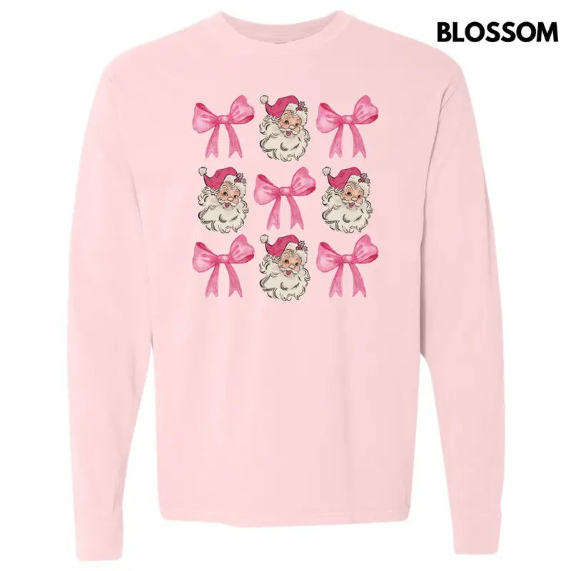 Santa Face Coquette Collage Long Sleeve Comfort Colors T-Shirt 'NLB'