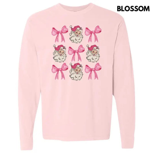 Santa Face Coquette Collage Long Sleeve Comfort Colors T-Shirt 'NLB'