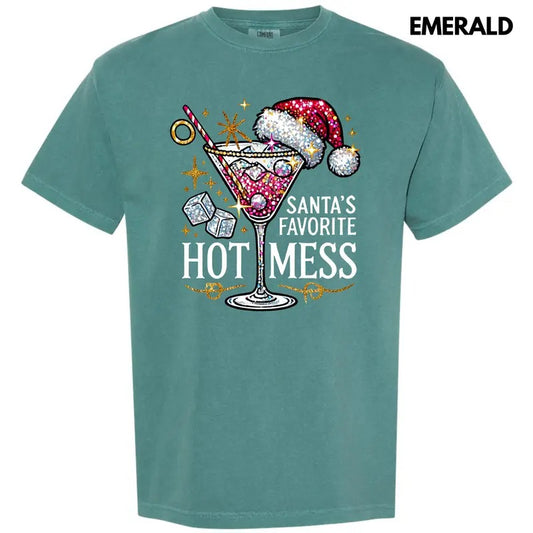 Santa's Favorite Hot Mess Comfort Colors T-Shirt 'NLB'
