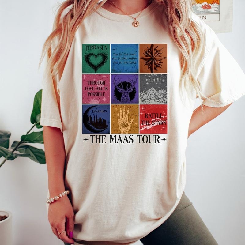 Sarah J. Maas Eras Tour Comfort Shirt, The Maas Tour Fan Shirt, Throne of Glass Merch, ACOTAR Velaris Tee, Crescent City Gift Casual Comfortable