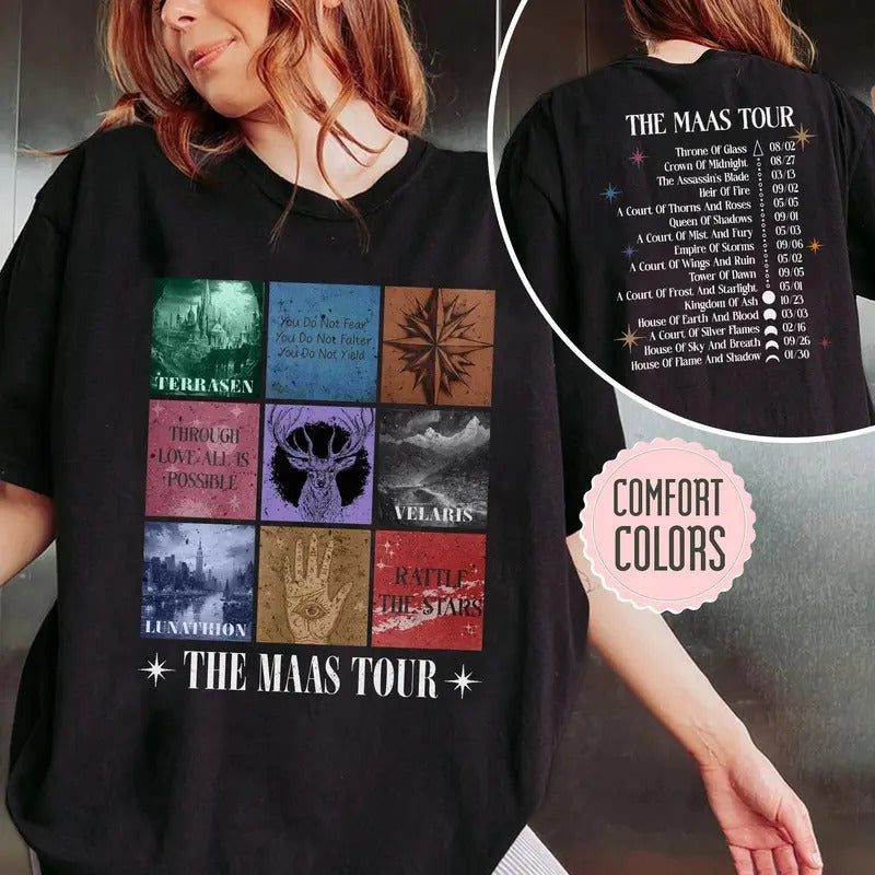 Sarah J. Maas Er Tour T-Shirt - The Maas Tour Tee, ACOTAR, Crescent City, Throne of Glass Merch, SJM Fan AppareI