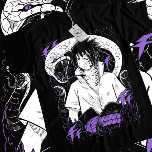 Sasuke Uchiha T-Shirt Naruto Jiraya Hinata Itachi Anime Horror Shirt All Size