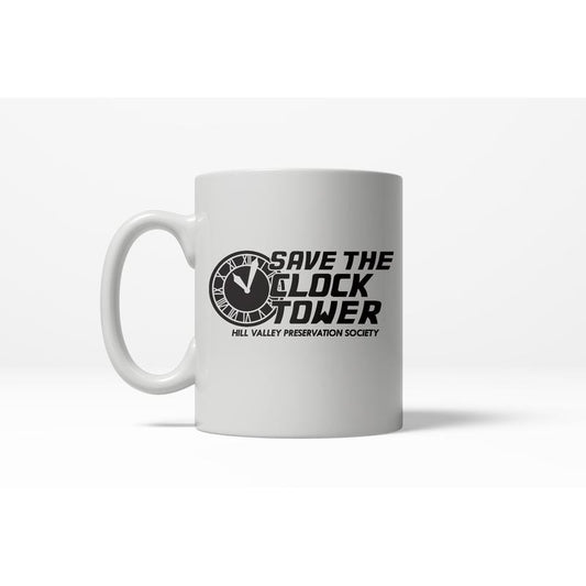 Save The Clocktower Funny Vintage Film Ceramic Coffee Drinking Mug  - 11oz Funny Coffee Mugs Ceramic Printed Drinkware Cup