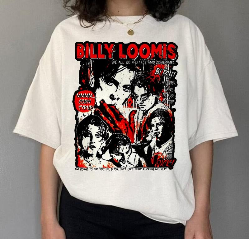 Scream We All Go A Little Mad Sometimes Billy Loomis T-Shirt, Scream Movie Sweatshirt, Billy Loomis Sweatshirt, Scream Horror Sweatshirt, Ghostface Sweatshrit Top Womenswear Underwear Lady