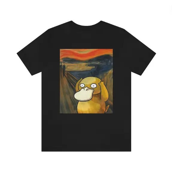 Screaming Psyduck Shirt , The Scream Art , T-Shirt For Unisex , Gift For Men , Gift For Women , Anime Shirt , Manga Shirt , Pokemon Shirt , Pokemon Merch Menswear Top