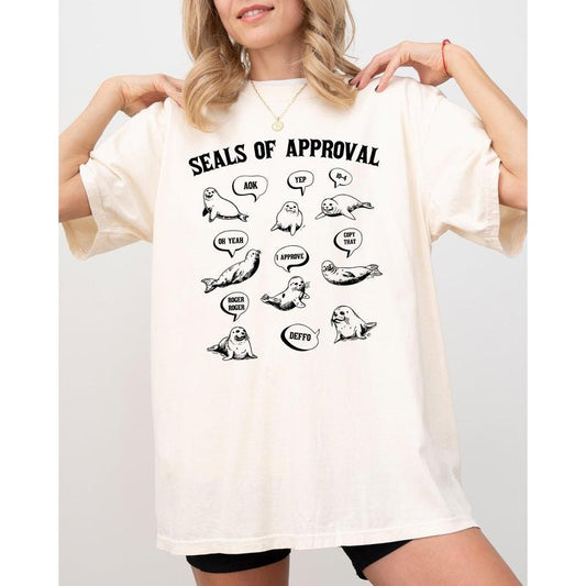 Seals Of Approval, Funny, Pun, Aesthetic, Meme, Dad Joke Shirt, Women's Comfort Color Tee, Tshirt