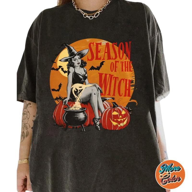Season of the Witch Vintage Shirts, Cotton Unisex T-Shirt, Crew Neck, Size S- 3XL, Menswear Top, Womenswear Top Underwear Streetwear