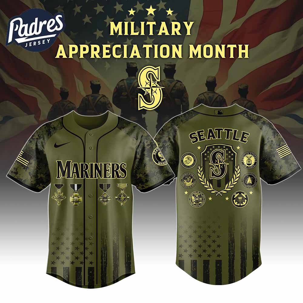 Seattle Mariners MLB x Military Appreciation Month Baseball Jersey - Padres Jersey Oasis: Elevate Your Baseball Style Game