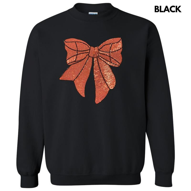 Sequin Basketball Bow Patch Sweatshirt