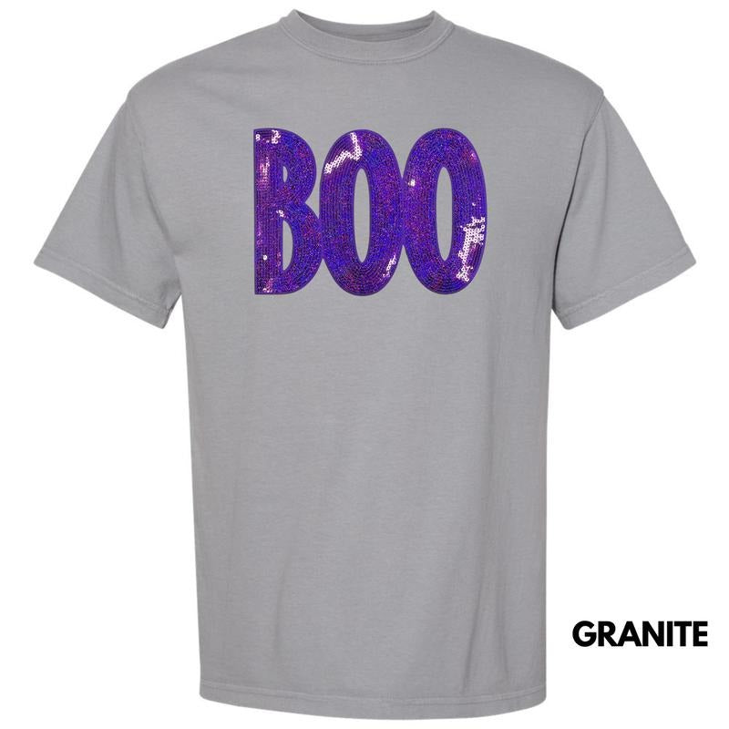 Sequin Purple Boo PATCH Comfort Colors T-Shirt