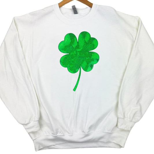Sequin Shamrock Patch Sweatshirt -- Multiple Colors