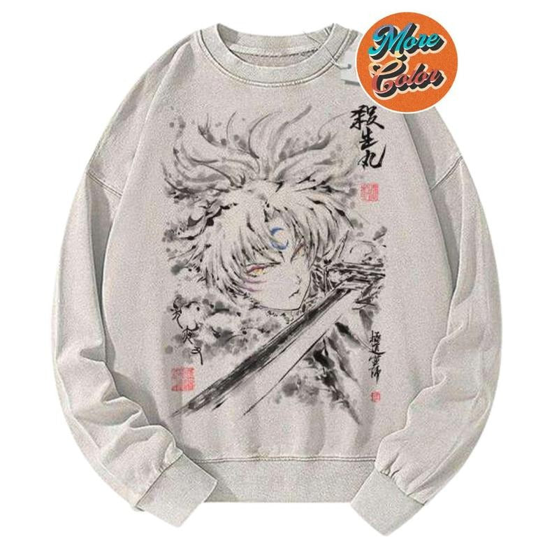 Sesshomaru Inuyasha Anime Vintage Shirts, Cotton Unisex Sweatshirt, Crew Neck, Size S- 3XL, Menswear Top, Womenswear Top Underwear Streetwear