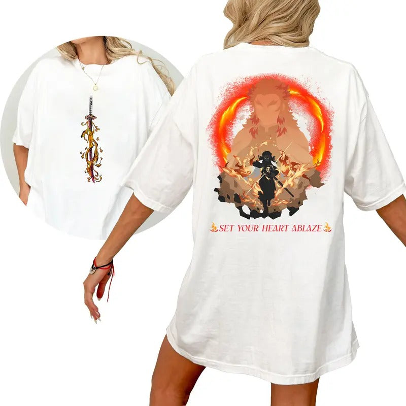 Set Your Heart Ablaze Funny DM Characters Tshirt Crewneck Hoodie Comfort Cotton